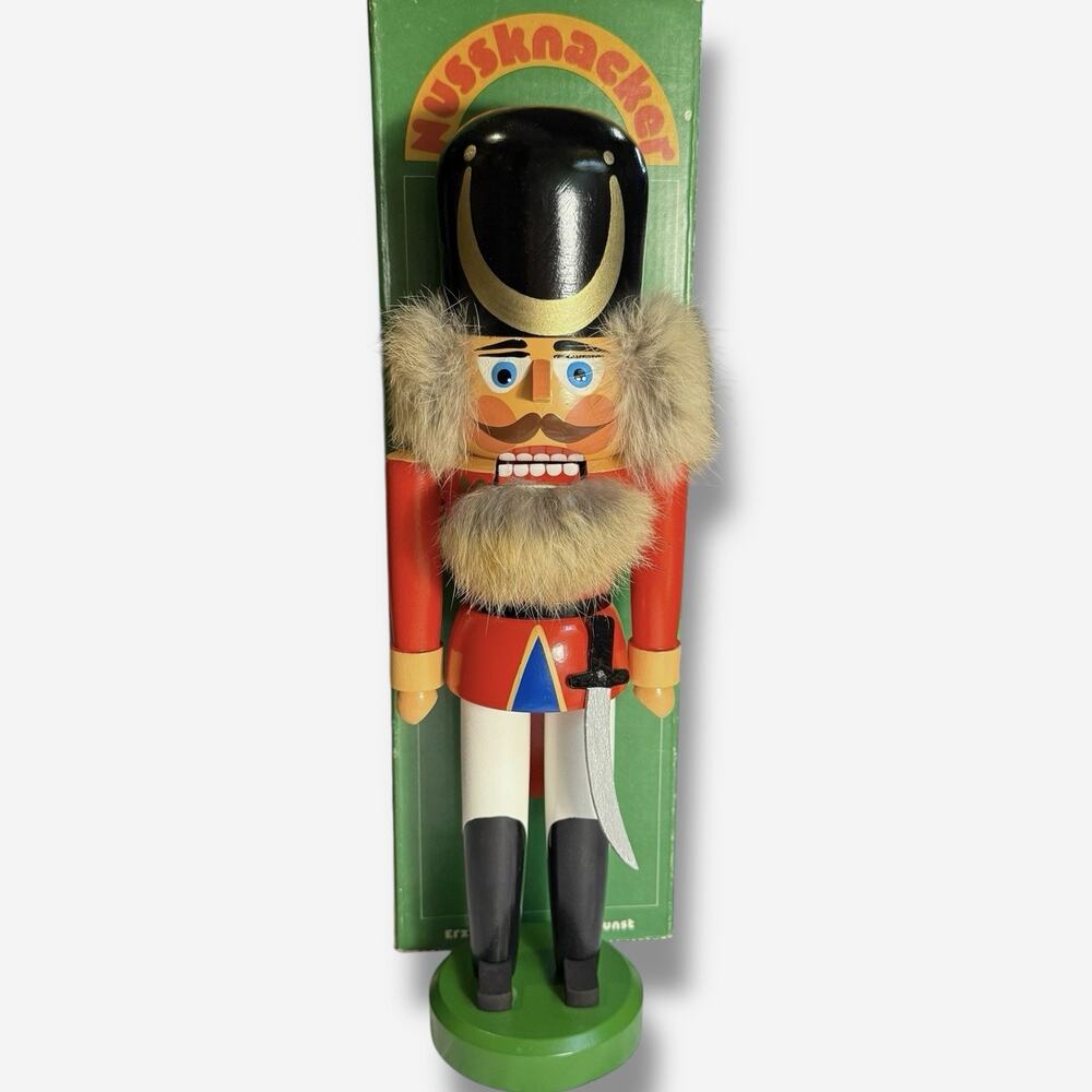 VTG Erzgebirge Volkskunst Rothenthal Nutcracker Collectible W/ Box 13” German